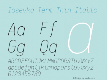 Iosevka Term Thin Italic 1.13.1; ttfautohint (v1.6)图片样张