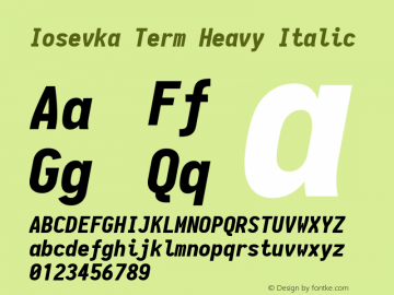 Iosevka Term Heavy Italic 1.13.1; ttfautohint (v1.6)图片样张