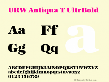 URW Antiqua T UltrBold Version 001.005 Font Sample