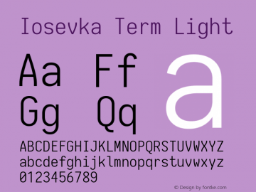 Iosevka Term Light 1.13.1; ttfautohint (v1.6)图片样张