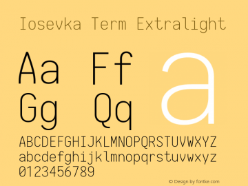 Iosevka Term Extralight 1.13.1; ttfautohint (v1.6)图片样张