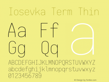 Iosevka Term Thin 1.13.1; ttfautohint (v1.6)图片样张