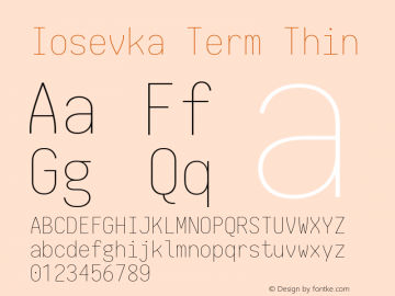 Iosevka Term Thin 1.13.1; ttfautohint (v1.6)图片样张