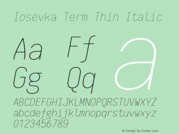 Iosevka Term Thin Italic 1.13.1; ttfautohint (v1.6)图片样张