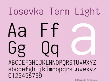 Iosevka Term Light 1.13.1; ttfautohint (v1.6)图片样张