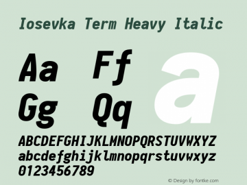 Iosevka Term Heavy Italic 1.13.1; ttfautohint (v1.6)图片样张