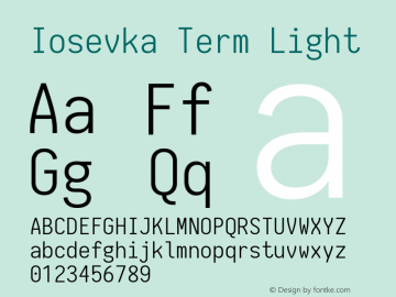 Iosevka Term Light 1.13.1; ttfautohint (v1.6)图片样张