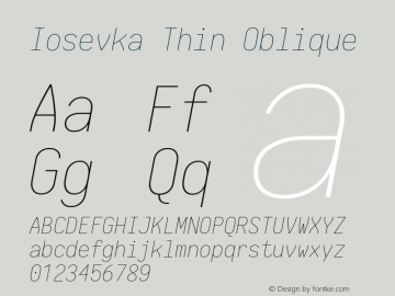 Iosevka Thin Oblique 1.13.1; ttfautohint (v1.6)图片样张