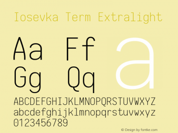 Iosevka Term Extralight 1.13.1; ttfautohint (v1.6)图片样张