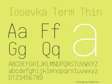 Iosevka Term Thin 1.13.1; ttfautohint (v1.6)图片样张