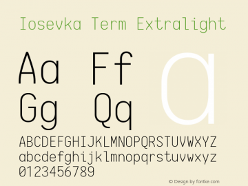 Iosevka Term Extralight 1.13.1; ttfautohint (v1.6)图片样张