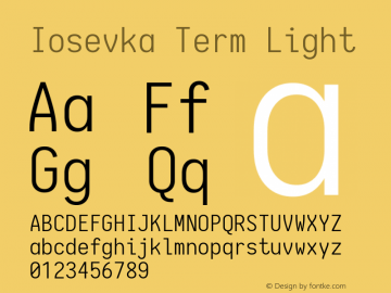 Iosevka Term Light 1.13.1; ttfautohint (v1.6)图片样张