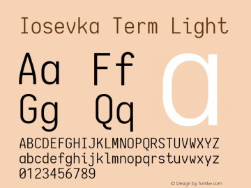 Iosevka Term Light 1.13.1; ttfautohint (v1.6)图片样张