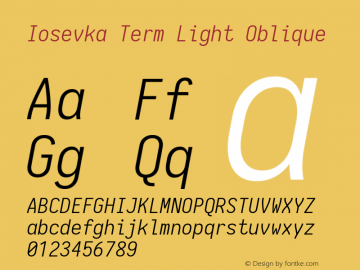 Iosevka Term Light Oblique 1.13.1; ttfautohint (v1.6)图片样张