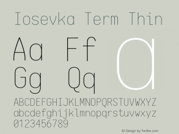 Iosevka Term Thin 1.13.1; ttfautohint (v1.6)图片样张