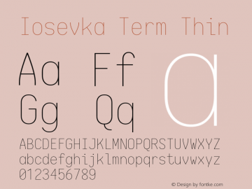 Iosevka Term Thin 1.13.1; ttfautohint (v1.6)图片样张