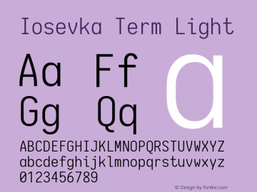 Iosevka Term Light 1.13.1; ttfautohint (v1.6)图片样张