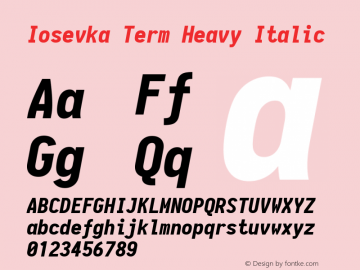 Iosevka Term Heavy Italic 1.13.1; ttfautohint (v1.6)图片样张