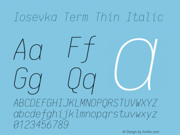 Iosevka Term Thin Italic 1.13.1; ttfautohint (v1.6)图片样张