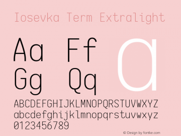 Iosevka Term Extralight 1.13.1; ttfautohint (v1.6)图片样张