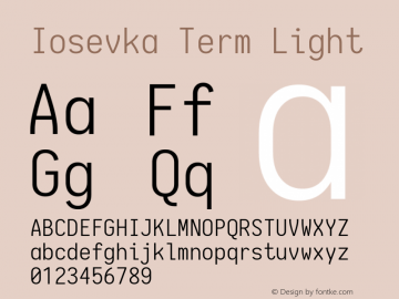 Iosevka Term Light 1.13.1; ttfautohint (v1.6)图片样张