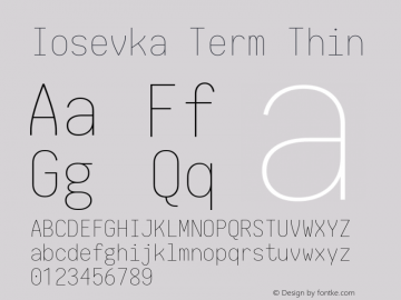 Iosevka Term Thin 1.13.1; ttfautohint (v1.6)图片样张