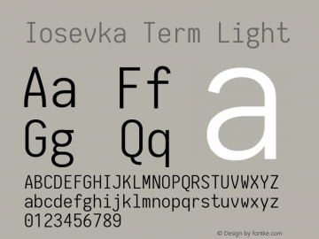 Iosevka Term Light 1.13.1; ttfautohint (v1.6)图片样张