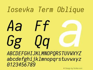 Iosevka Term Oblique 1.13.1; ttfautohint (v1.6)图片样张