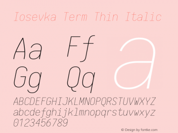 Iosevka Term Thin Italic 1.13.1; ttfautohint (v1.6)图片样张