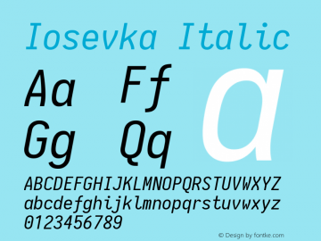 Iosevka Italic 1.13.1; ttfautohint (v1.6)图片样张