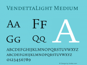 VendettaLight Medium 001.000 Font Sample