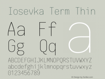 Iosevka Term Thin 1.13.1; ttfautohint (v1.6)图片样张