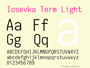 Iosevka Term Light 1.13.1; ttfautohint (v1.6)图片样张