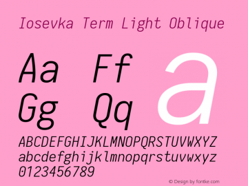 Iosevka Term Light Oblique 1.13.1; ttfautohint (v1.6)图片样张