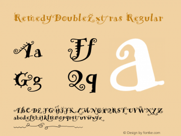 RemedyDoubleExtras Regular 001.000 Font Sample