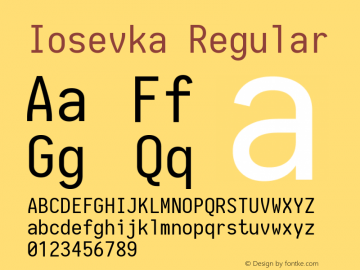 Iosevka 1.13.1; ttfautohint (v1.6) Font Sample