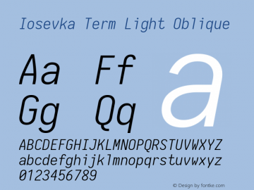 Iosevka Term Light Oblique 1.13.1; ttfautohint (v1.6)图片样张