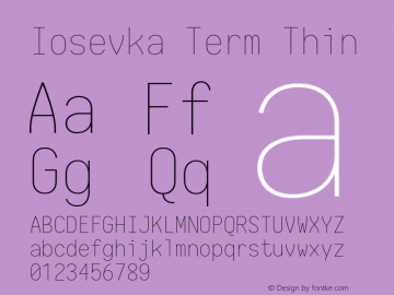 Iosevka Term Thin 1.13.1; ttfautohint (v1.6)图片样张