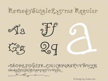 RemedySingleExtras Regular Version 1.00 Font Sample