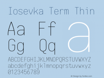 Iosevka Term Thin 1.13.1; ttfautohint (v1.6)图片样张