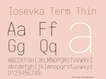 Iosevka Term Thin 1.13.1; ttfautohint (v1.6)图片样张