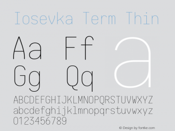 Iosevka Term Thin 1.13.1; ttfautohint (v1.6)图片样张