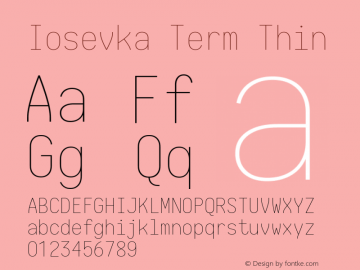 Iosevka Term Thin 1.13.1; ttfautohint (v1.6)图片样张