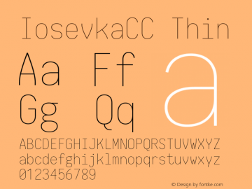 IosevkaCC Thin 1.13.1; ttfautohint (v1.6) Font Sample