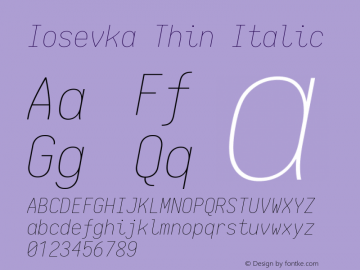 Iosevka Thin Italic 1.13.1; ttfautohint (v1.6)图片样张