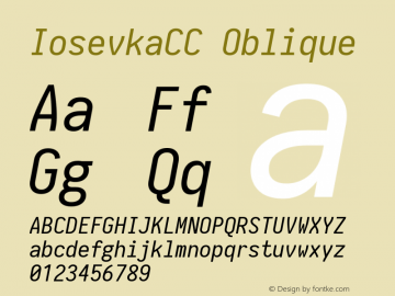 IosevkaCC Oblique 1.13.1; ttfautohint (v1.6)图片样张