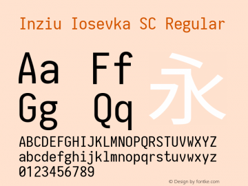 Inziu Iosevka SC Version 1.13.1 Font Sample