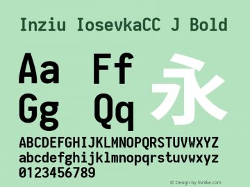 Inziu IosevkaCC J Bold Version 1.13.1 Font Sample