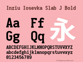 Inziu Iosevka Slab J Bold Version 1.13.1 Font Sample