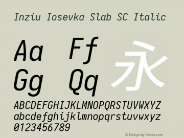 Inziu Iosevka Slab SC Italic Version 1.13.1图片样张